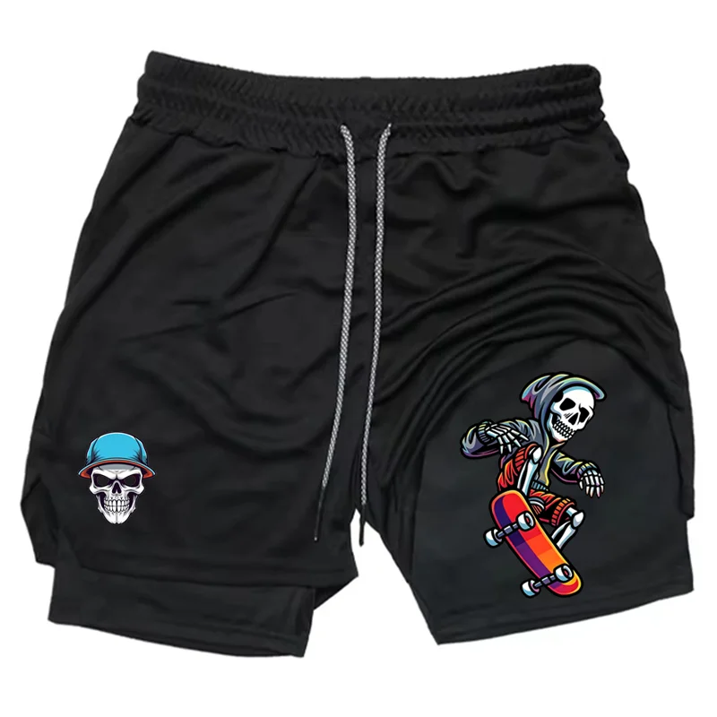 2-in-1 Skull Skateboard Gym Shorts for Men, Hip Hop Graphic Print Athletic Workout Running Casual Streetwear Short Pants WX186
2-in-1 Skull Skateboard Gym Shorts for Men, Hip Hop Graphic Print Athletic Workout Running Casual Streetwear Short Pants WX186