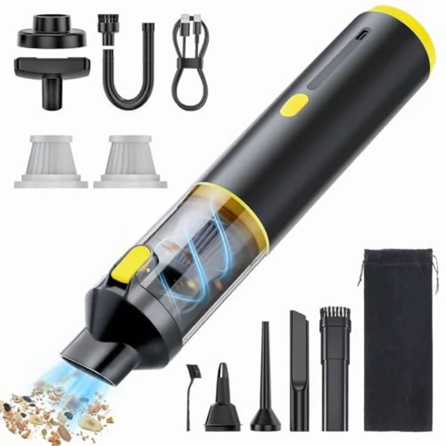 Car Vacuum Cordless, 21000Pa Powerful Suction Handheld Cleaner for Car, Home and Pet Hair, 4-in-1 Portable Mini Vacuum with Mul
Car Vacuum Cordless, 21000Pa Powerful Suction Handheld Cleaner for Car, Home and Pet Hair, 4-in-1 Portable Mini Vacuum with Mul