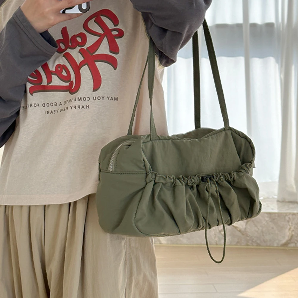 Women Pleated Shoulder Bag Multipurpose Solid Satchel Bag Casual Large Capacity Lightweight Slouchy Travel Bag
Women Pleated Shoulder Bag Multipurpose Solid Satchel Bag Casual Large Capacity Lightweight Slouchy Travel Bag