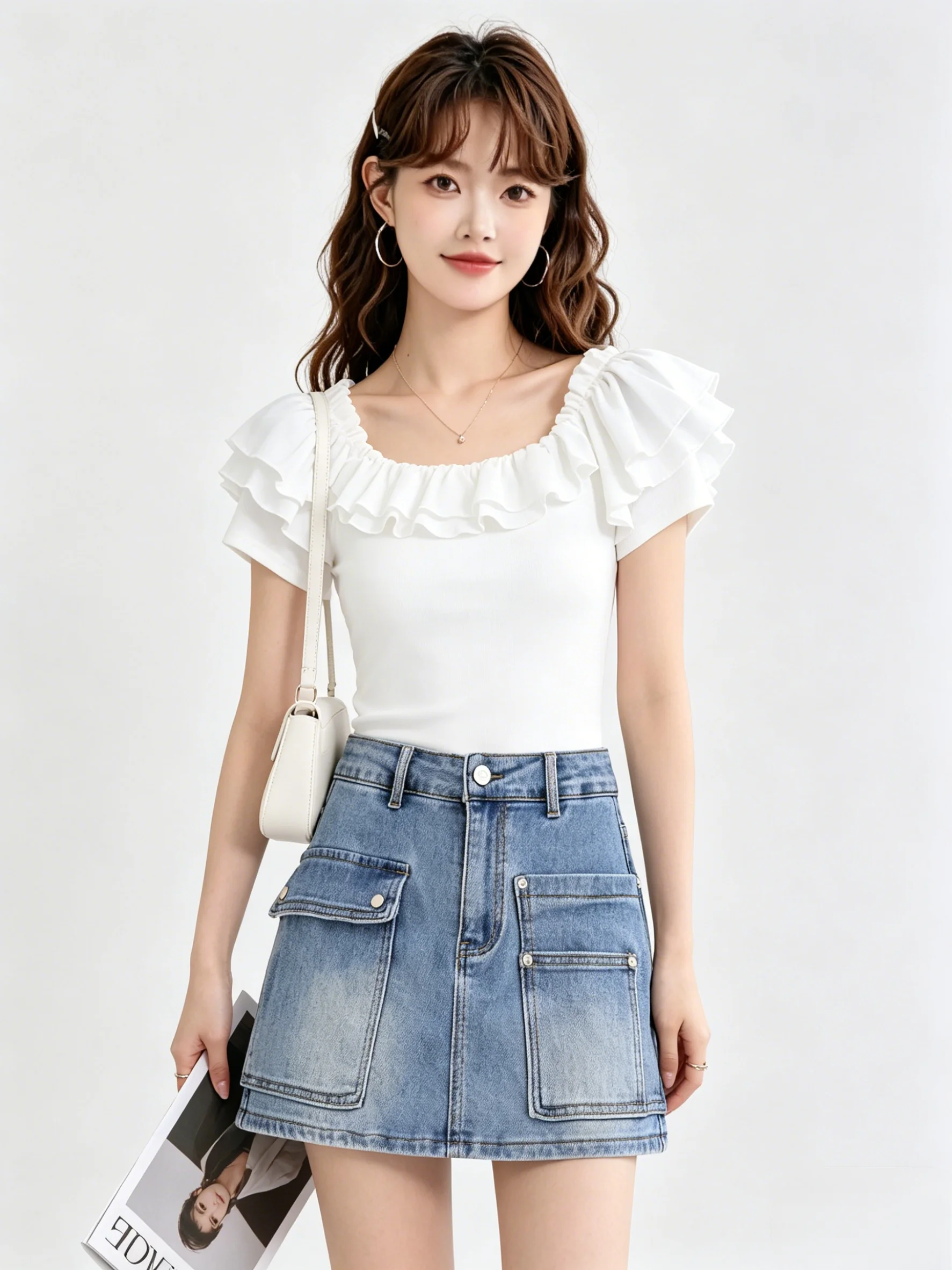 Light Wash Wide Leg Denim Shorts A-Line Skirt Commute Korean Style Summer Slimming Low Waist Jeans Casual Ladies Pants
Light Wash Wide Leg Denim Shorts A-Line Skirt Commute Korean Style Summer Slimming Low Waist Jeans Casual Ladies Pants