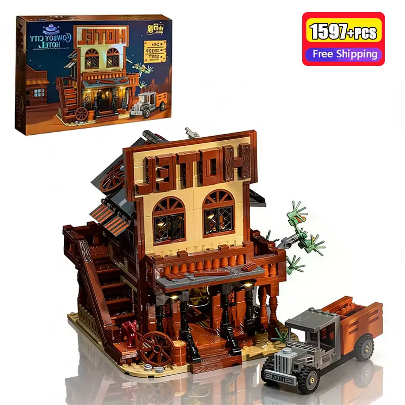 JD109 1597Pcs Western Cowboy City Hotel Street View Building Blocks Set Modular Architecture Model Kits Toys Gifts
JD109 1597Pcs Western Cowboy City Hotel Street View Building Blocks Set Modular Architecture Model Kits Toys Gifts