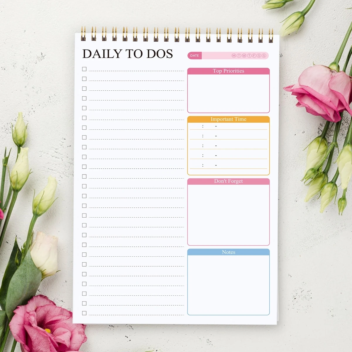 A5 Daily to Do List Notepad, Spiral Task Planner Pad with Priority, Notes & Time Sections for Home Office
A5 Daily to Do List Notepad, Spiral Task Planner Pad with Priority, Notes & Time Sections for Home Office