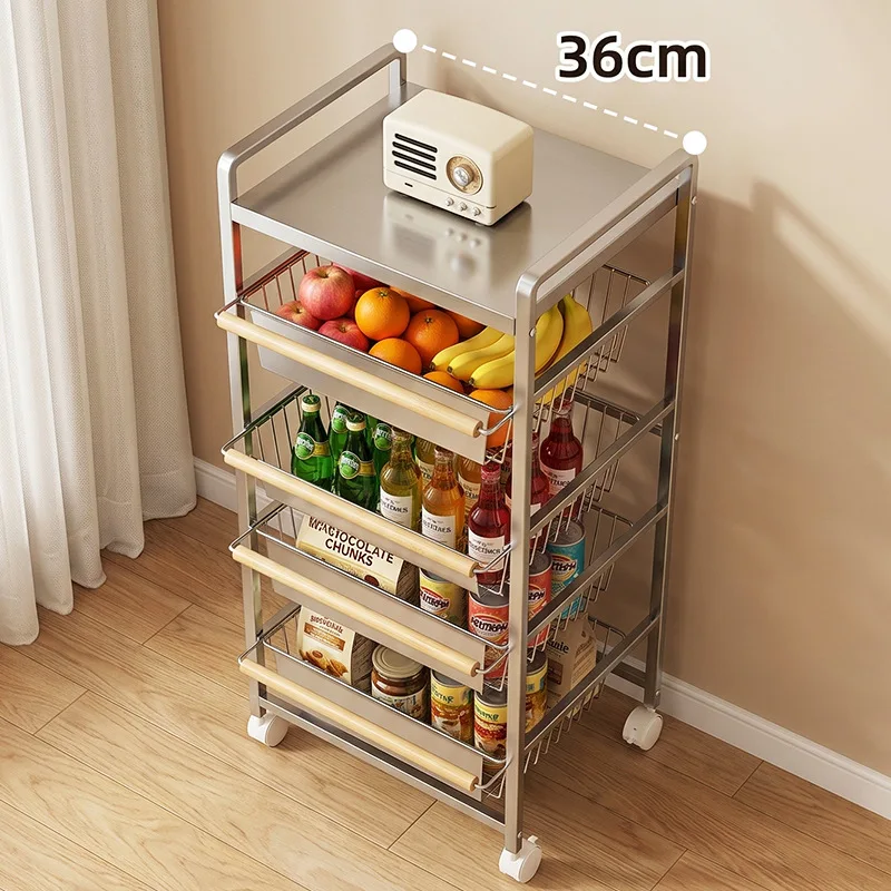 DSA stainless steel thickened kitchen rack trolley pull-out multi-layer fruit and vegetable vegetable basket snack removable
DSA stainless steel thickened kitchen rack trolley pull-out multi-layer fruit and vegetable vegetable basket snack removable