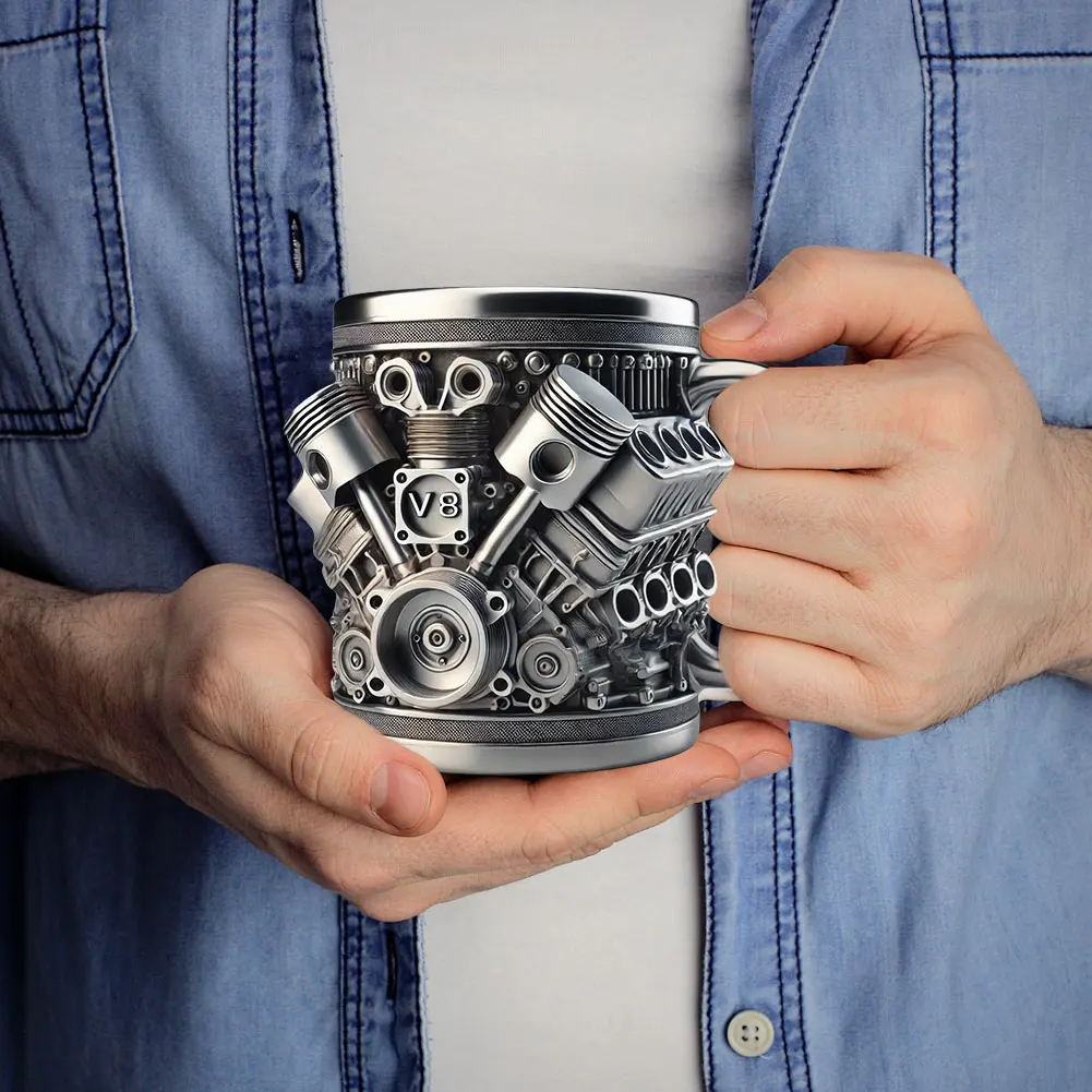 450ml Stainless Steel Car Engine Coffee Cup V6/V8 Car Engine Coffee Mug Beer Cocktail Wine Cup Fathers Day Gifts for Car Lovers
450ml Stainless Steel Car Engine Coffee Cup V6/V8 Car Engine Coffee Mug Beer Cocktail Wine Cup Fathers Day Gifts for Car Lovers