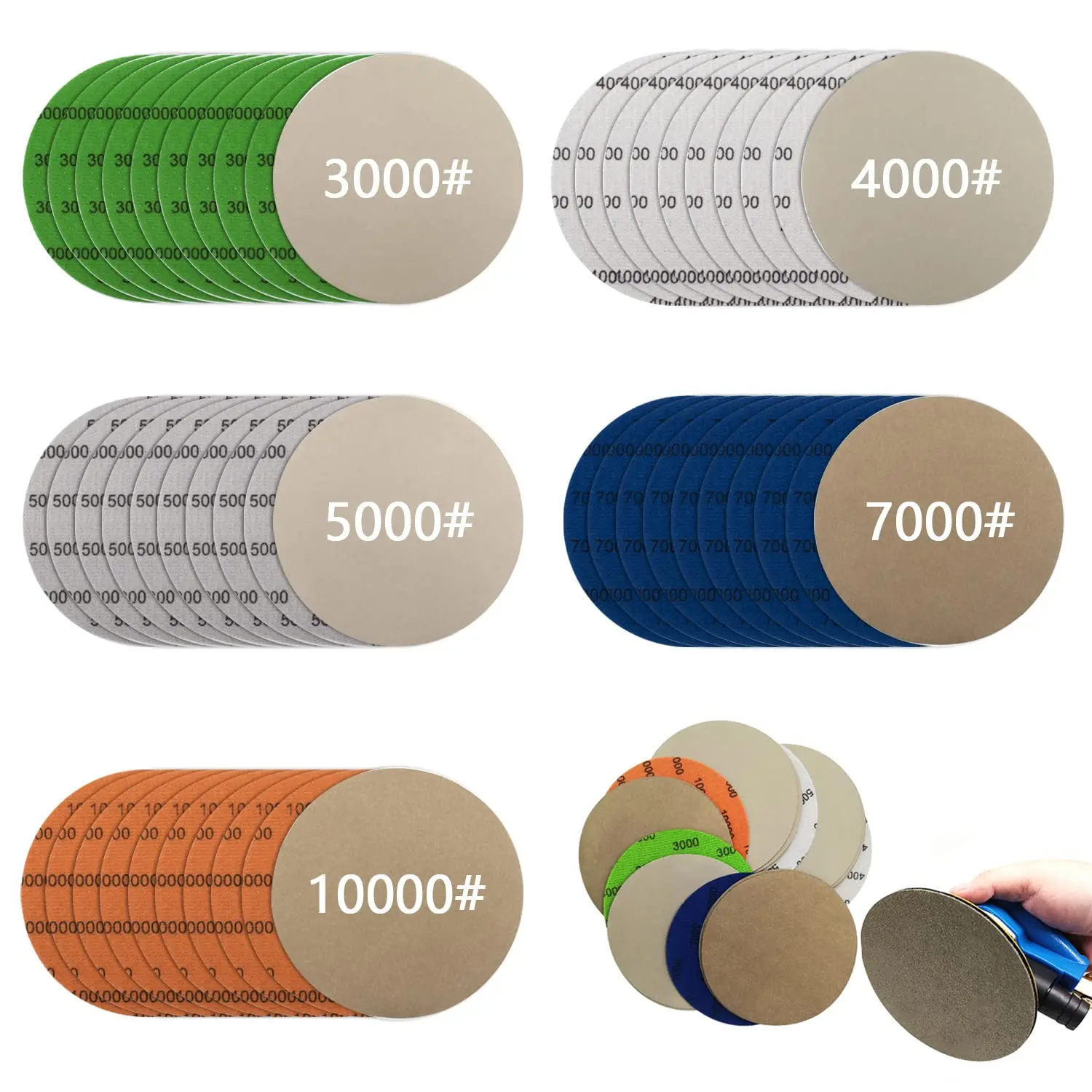 50Pcs 5 Inch Hook &Loop Sandpaper,3000-10000 Grit Silicon Carbide Wet Dry Sanding Discs for Orbital Sander,Wood Metal Polishing
50Pcs 5 Inch Hook &Loop Sandpaper,3000-10000 Grit Silicon Carbide Wet Dry Sanding Discs for Orbital Sander,Wood Metal Polishing