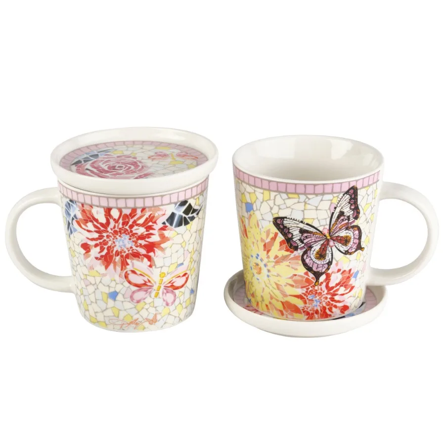 Jeweled Mosaic 15oz Covered Mug with Lid Set of 2
Jeweled Mosaic 15oz Covered Mug with Lid Set of 2
