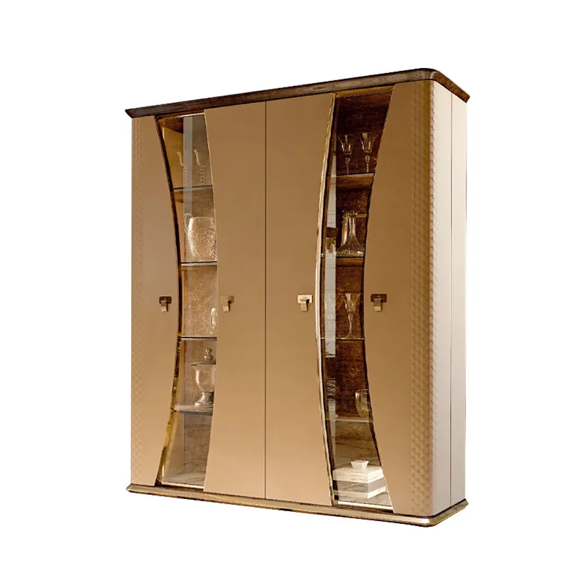 Postmodern neoclassical glass wine cabinet, single door against the wall dining side cabinet, stainless steel living room
Postmodern neoclassical glass wine cabinet, single door against the wall dining side cabinet, stainless steel living room