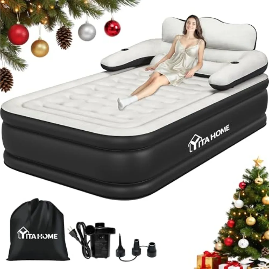 FullXL Size Air Mattress with Headboard and Pump 18in Blow Up Mattress with Carry Bag Repair Kit and Nozzles for Home Camping a
FullXL Size Air Mattress with Headboard and Pump 18in Blow Up Mattress with Carry Bag Repair Kit and Nozzles for Home Camping a