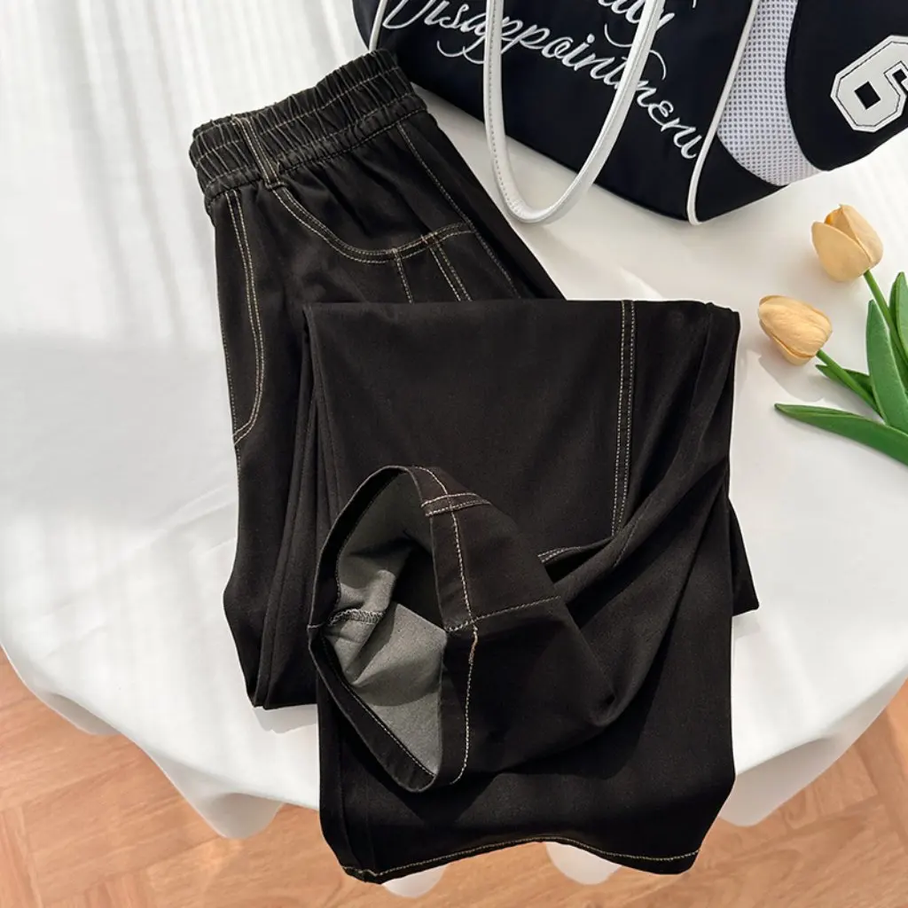 Женские джинсы с высокой талией Radish Uncle, свободные утягивающие повседневные прямые брюки, весна-лето, широкие брюки
Женские джинсы с высокой талией Radish Uncle, свободные утягивающие повседневные прямые брюки, весна-лето, широкие брюки