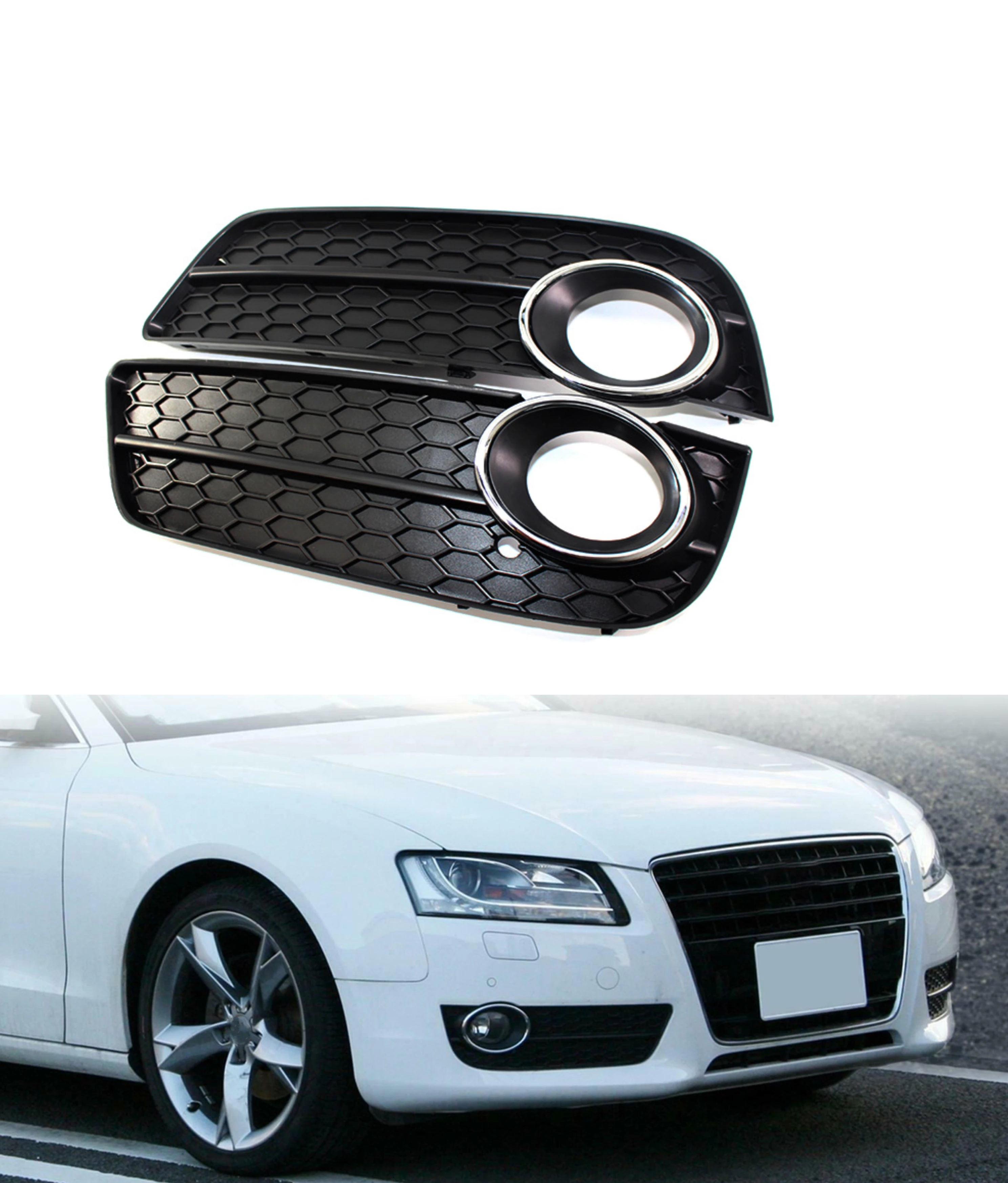 Car Fog Lights Grill Cover Bumper Lower Grille for Audi A5 2008 2009 2010 2011
Car Fog Lights Grill Cover Bumper Lower Grille for Audi A5 2008 2009 2010 2011