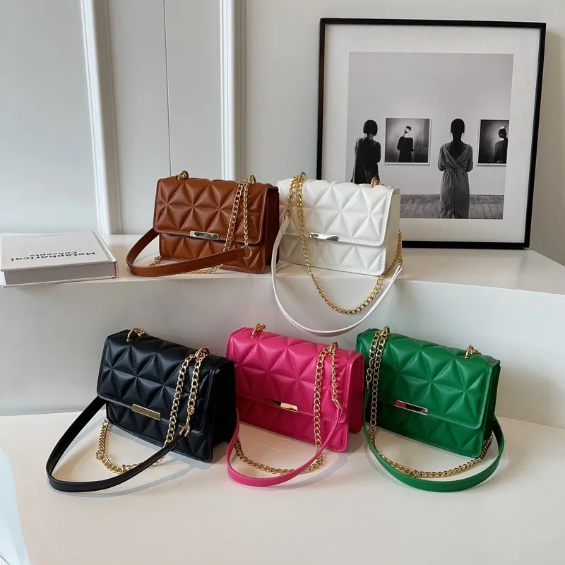 Women Quilted Chain Crossbody Bag Fashion Small Square Shoulder Purse Multi Color Casual Daily Handbag Women Quilted Chain Crossbody Bag Fashion Small Square Shoulder Purse Multi Color Casual Daily Handbag