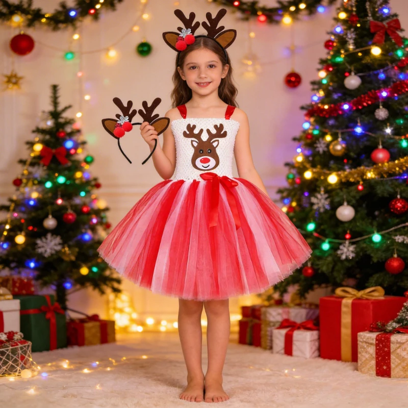 Baby Girls Christmas Reindeer Festive Outfit New Year Carnival Costume with Hair Horns Hairbow Kids Xmas Elk Fancy Tutu Dress
Baby Girls Christmas Reindeer Festive Outfit New Year Carnival Costume with Hair Horns Hairbow Kids Xmas Elk Fancy Tutu Dress