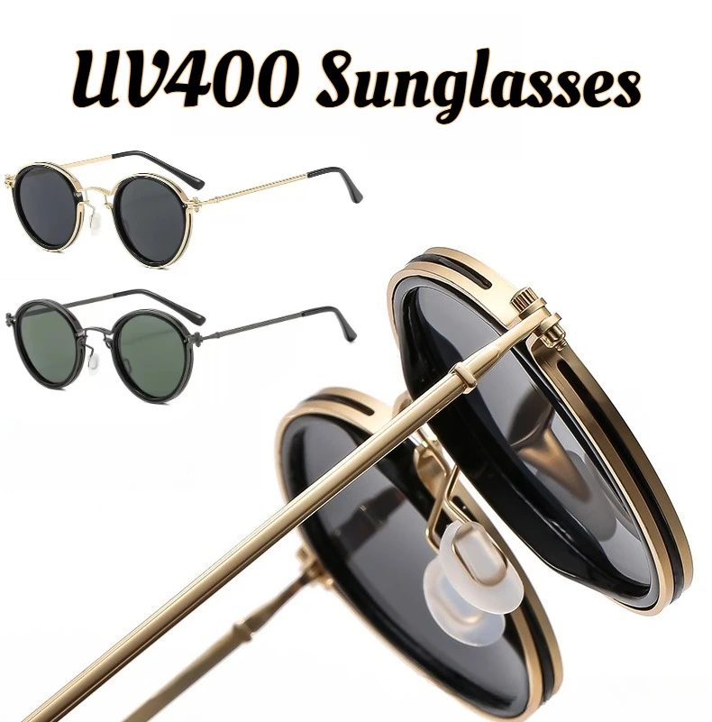Men's Classic Retro Round-Frame Sunglasses Business-Style Unisex Luxury Metal-Frame Eyewear Fashionable UV400 Sunglasses
Men's Classic Retro Round-Frame Sunglasses Business-Style Unisex Luxury Metal-Frame Eyewear Fashionable UV400 Sunglasses
