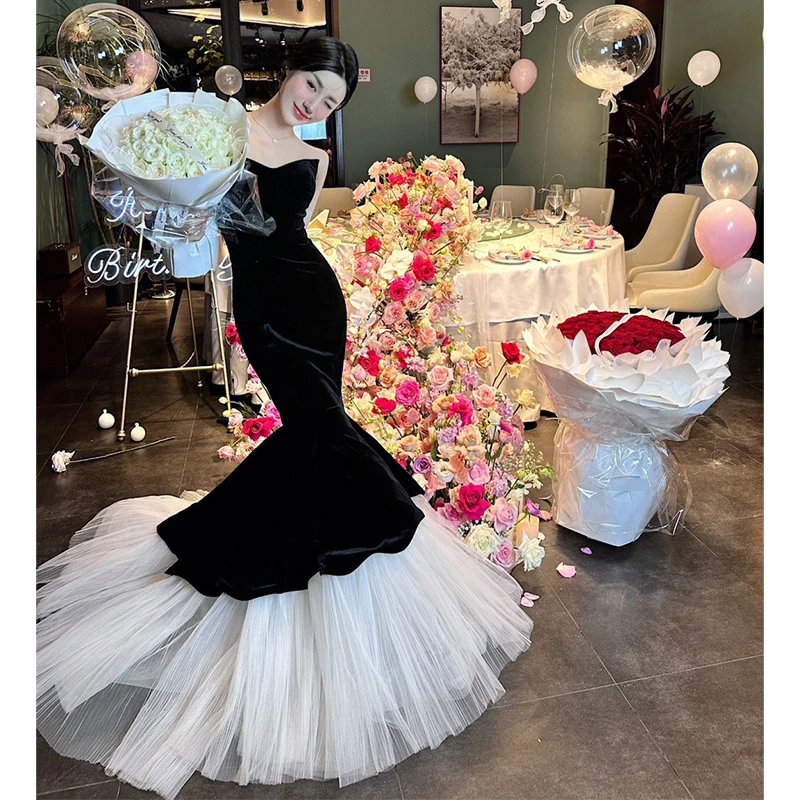 Элегантное вечернее платье с шлейфом, сексуальное длинное черное платье для дня рождения, корпоратива, новогоднего гала-концерта, выступления на сцене, для моделей
Элегантное вечернее платье с шлейфом, сексуальное длинное черное платье для дня рождения, корпоратива, новогоднего гала-концерта, выступления на сцене, для моделей