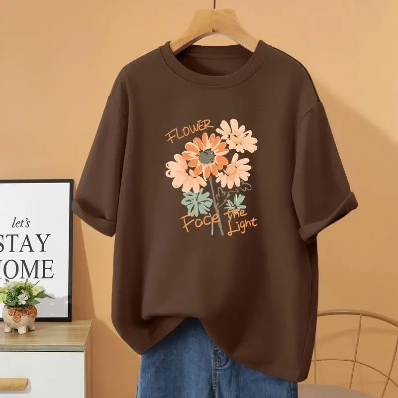 Summer 100% Cotton Fashion Basic T-Shirt, Casual Loose Short Sleeve Top Tee, Women's Clothing Cartoon Printed Pullovers
Summer 100% Cotton Fashion Basic T-Shirt, Casual Loose Short Sleeve Top Tee, Women's Clothing Cartoon Printed Pullovers