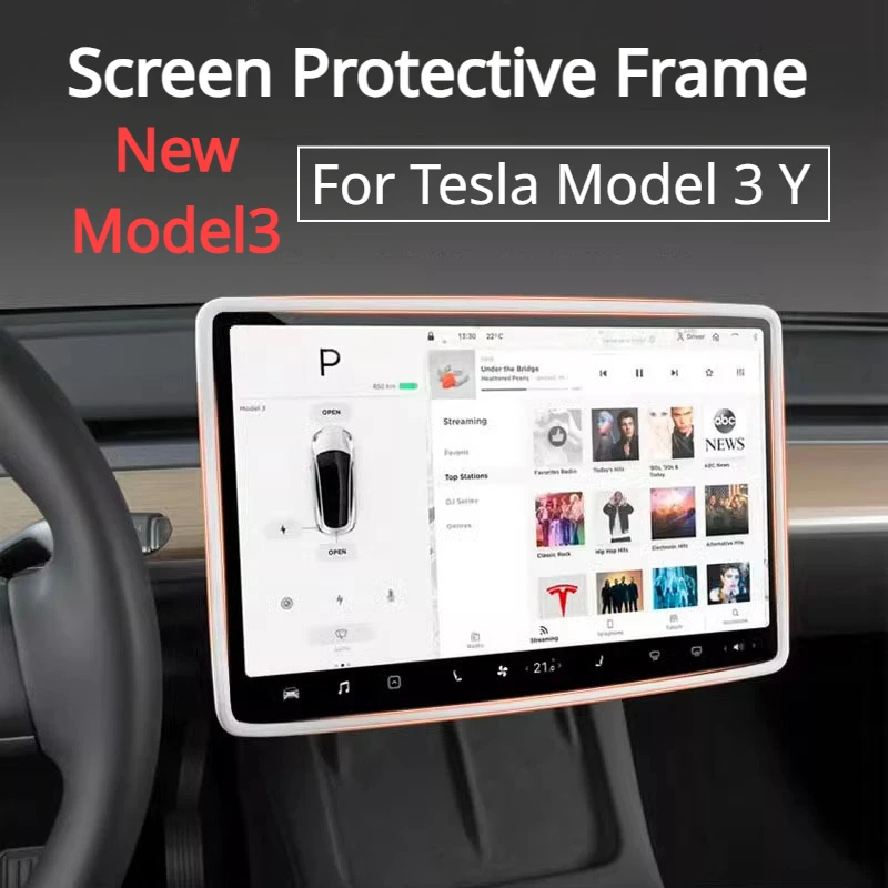 Защитная рамка для экрана Tesla Model 3 Y, силиконовая защитная рамка для экрана навигации, новая модель 3 Highland 2024, аксессуары 
Защитная рамка для экрана Tesla Model 3 Y, силиконовая защитная рамка для экрана навигации, новая модель 3 Highland 2024, аксессуары