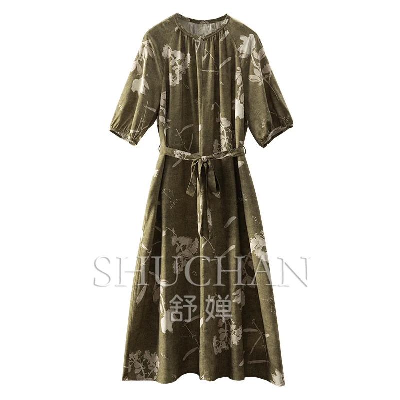 Printed Natural Silk Belt Waist Dress Women14B6 Vestidos Elegantes Para Mujer Long Dresses for Women
Printed Natural Silk Belt Waist Dress Women14B6 Vestidos Elegantes Para Mujer Long Dresses for Women