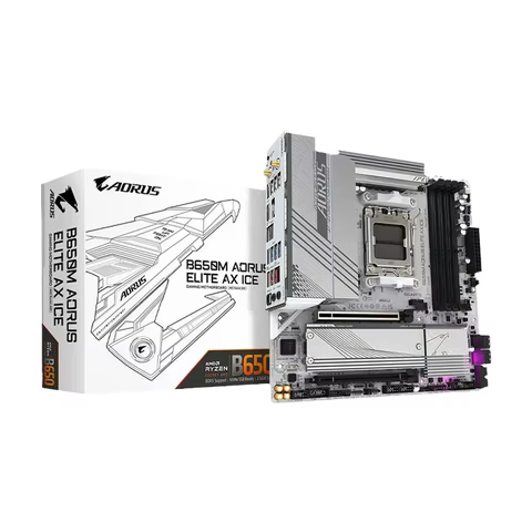 GIGABYTE AORUS ELITE AX ICE 마이크로-ATX AMD B650 DDR5 192GB DDR5 8000 (OC) MHz M.2 와이파이 6E 소켓 AM5 마더보드, B650M, 신제품