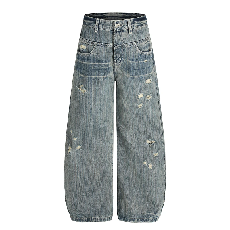 GXFortune American Retro Distred Bamboo Texture Jeans Men's Loose Wide Leg Hole Design Sense Long Pants High Waist Zipper
GXFortune American Retro Distred Bamboo Texture Jeans Men's Loose Wide Leg Hole Design Sense Long Pants High Waist Zipper