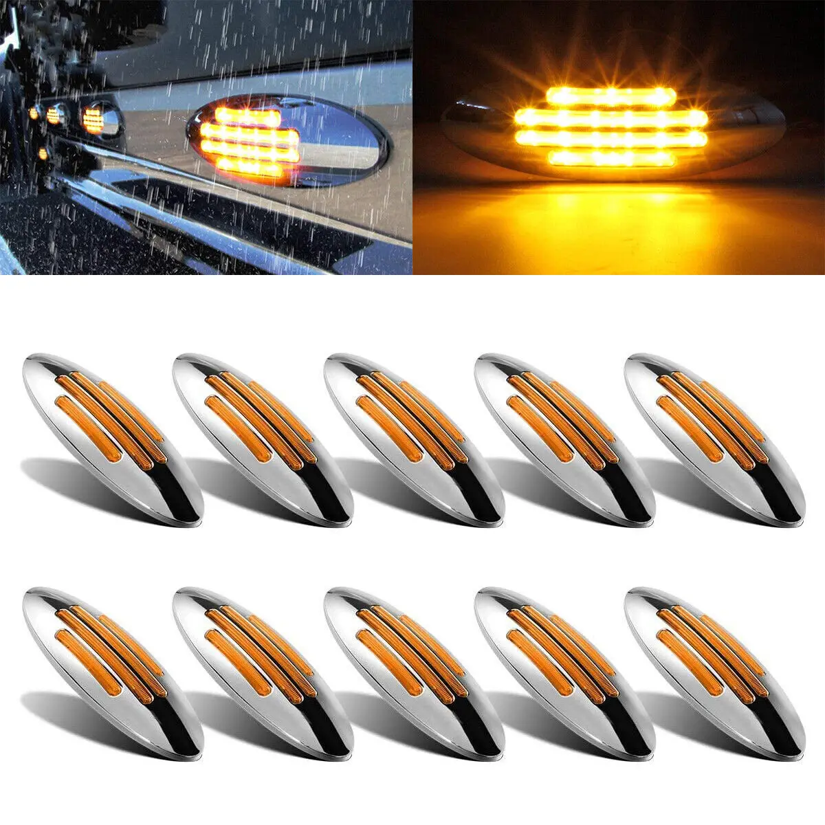 10PCS Amber Thin Side Marker Lights Clearance 24 LED Chrome Truck Position Side Lights For Freightliner 12V Clearance Lamp
10PCS Amber Thin Side Marker Lights Clearance 24 LED Chrome Truck Position Side Lights For Freightliner 12V Clearance Lamp
