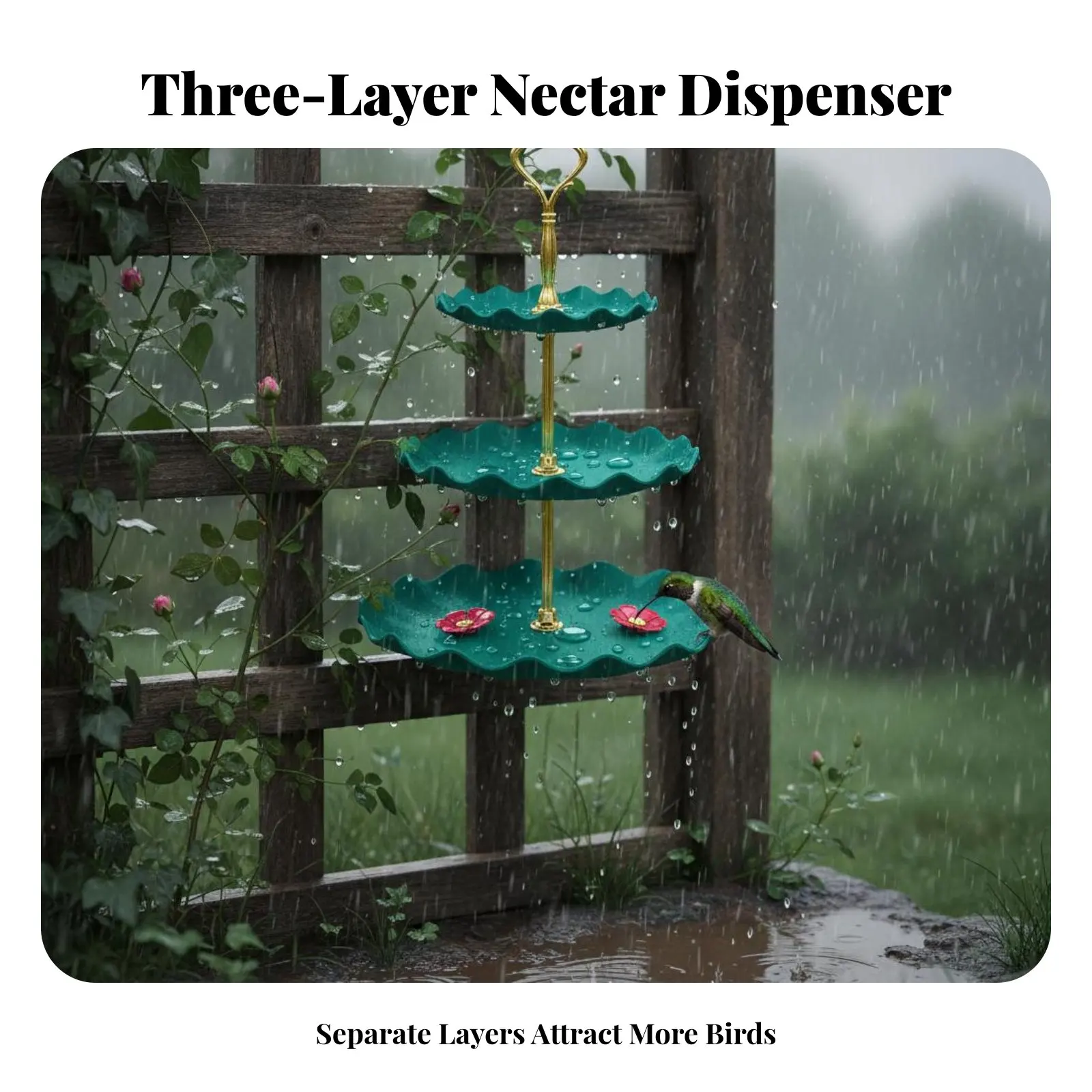 3-Tier Feathered Friend Feeder Weather Resistant Multi-Level Avian Food Stand Garden Accessory Rim Trays Tray
3-Tier Feathered Friend Feeder Weather Resistant Multi-Level Avian Food Stand Garden Accessory Rim Trays Tray