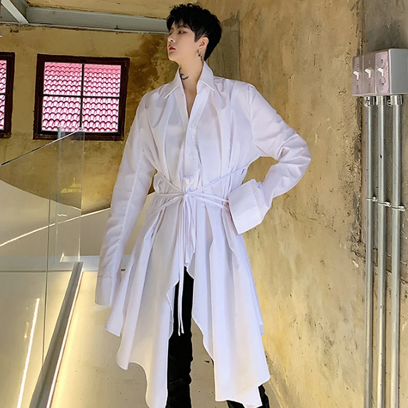 Men party irregular design drawstring punk long shirts white black blouse mens harajuku oversized long sleeve shirt street wear
Men party irregular design drawstring punk long shirts white black blouse mens harajuku oversized long sleeve shirt street wear