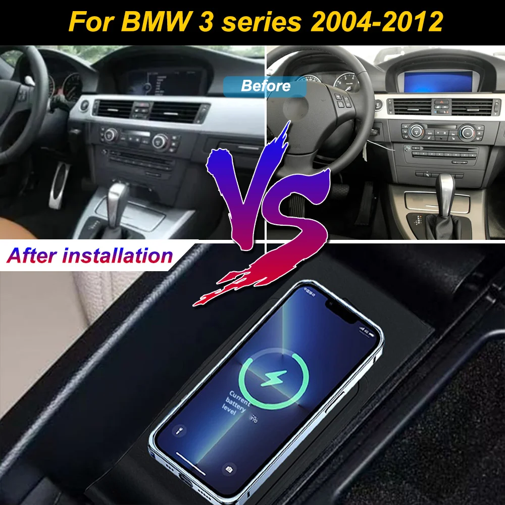 2 Din for BMW 3 Series 2004-2012 Car Wireless Mobile Phone Charger Center Console Storage 18W iPhone fast charge plate holder
2 Din for BMW 3 Series 2004-2012 Car Wireless Mobile Phone Charger Center Console Storage 18W iPhone fast charge plate holder