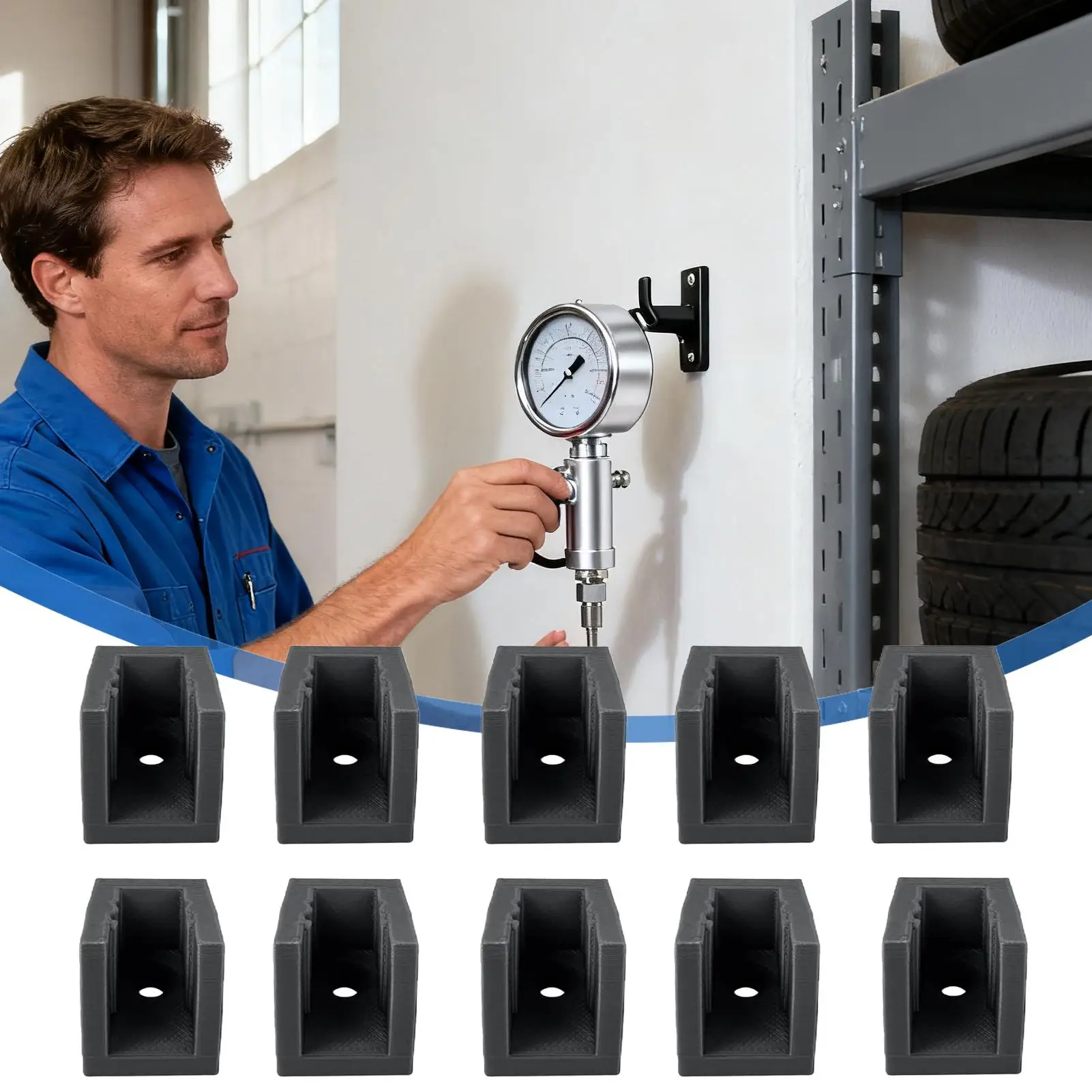 10PCS Air Tool Holder Set Wall Mount Storage Rack for Pneumatic Tools Space-Saving Garage Organizer for Workshop & Auto Repair
10PCS Air Tool Holder Set Wall Mount Storage Rack for Pneumatic Tools Space-Saving Garage Organizer for Workshop & Auto Repair