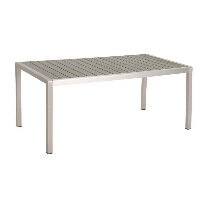 Simple Dining Table Modern Coral Outdoor Aluminum Dining Table with Faux Wood Top Gray Finish Kitchen Table Home Furniture
Simple Dining Table Modern Coral Outdoor Aluminum Dining Table with Faux Wood Top Gray Finish Kitchen Table Home Furniture