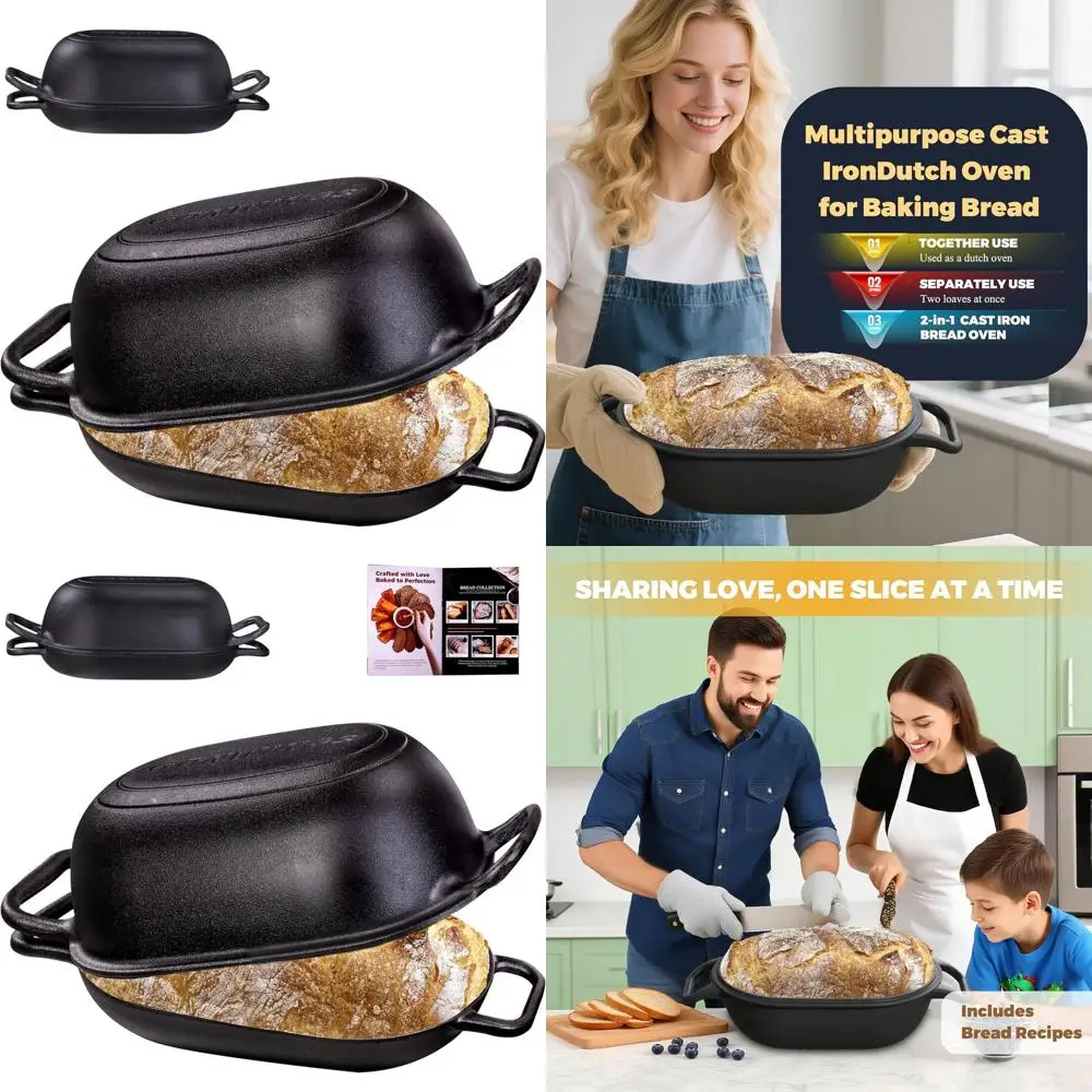 12 x 8 Pre-Seasoned Cast Iron Dutch Oven - Perfect for Sourdough Bread with Crispy Crust, 5-Quart
12 x 8 Pre-Seasoned Cast Iron Dutch Oven - Perfect for Sourdough Bread with Crispy Crust, 5-Quart