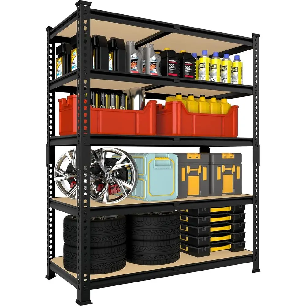 Industrial-Grade 5-Tier Adjustable Metal Shelving Unit, 36W x 16D x 72H, for Garage, Utility, Pantry, Kitchen, Black
Industrial-Grade 5-Tier Adjustable Metal Shelving Unit, 36W x 16D x 72H, for Garage, Utility, Pantry, Kitchen, Black