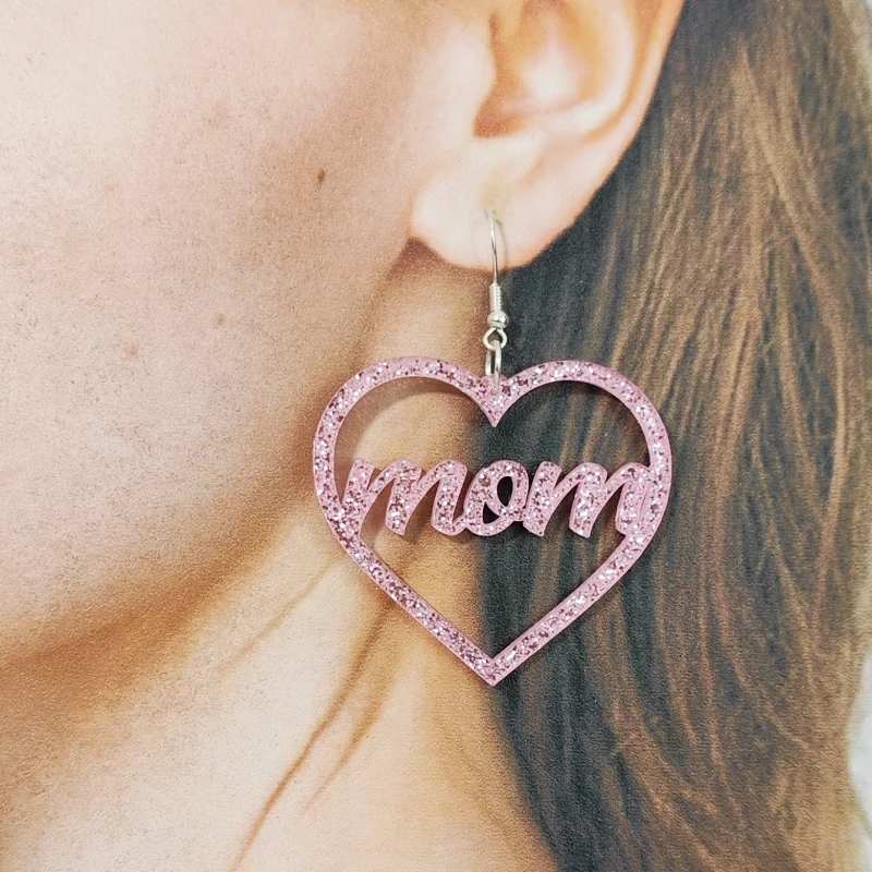 KUGUYS Letters Mom MaMa Mother's Day Heart Earrings for Women Red Pink Glitter Acrylic Jewelry Lightweight Accessories
KUGUYS Letters Mom MaMa Mother's Day Heart Earrings for Women Red Pink Glitter Acrylic Jewelry Lightweight Accessories
