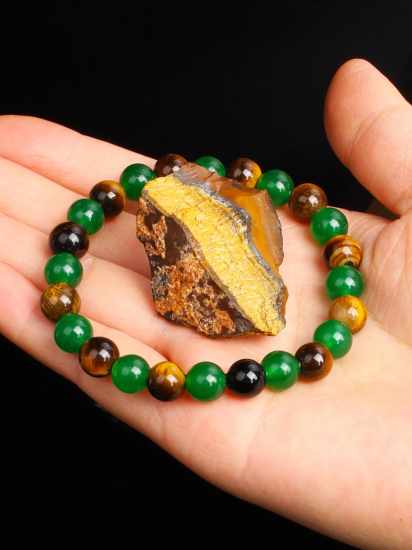 Tiger Eye & Chrysoprase Natural Stone Bead Bracelet - Courage, Confidence & Emotional Balance Healing Jewelry Gift for Men/Women
Tiger Eye & Chrysoprase Natural Stone Bead Bracelet - Courage, Confidence & Emotional Balance Healing Jewelry Gift for Men/Women