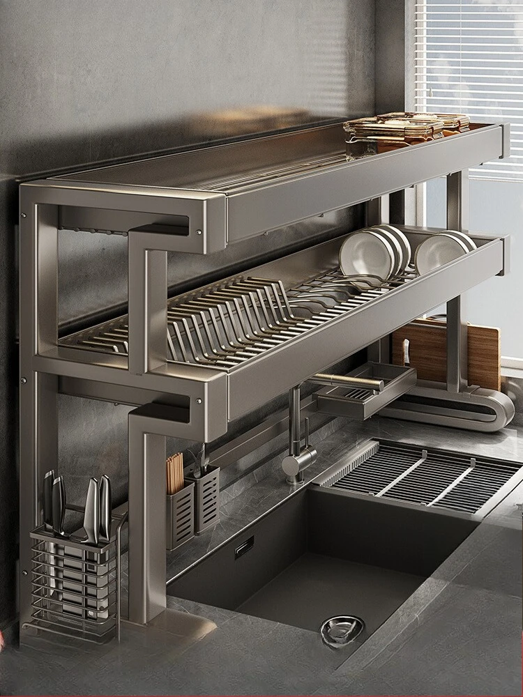 Ventilated Dish Drainer Rack for Kitchen Sink Countertop Storage Organizer with Multi Function
Ventilated Dish Drainer Rack for Kitchen Sink Countertop Storage Organizer with Multi Function
