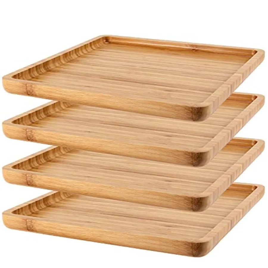 4 Pack 11.8 Inches Square Bamboo Tray Natural Bamboo Serving Platter Bamboo Serving Tray for Coffee Tea Fruits Cheese
4 Pack 11.8 Inches Square Bamboo Tray Natural Bamboo Serving Platter Bamboo Serving Tray for Coffee Tea Fruits Cheese