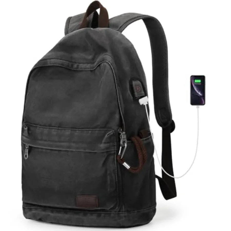 Canvas Backpack for Women and Men, Lightweight Classic Laptop Backpack with USB Charging Port for School, Travel and Daily Use
Canvas Backpack for Women and Men, Lightweight Classic Laptop Backpack with USB Charging Port for School, Travel and Daily Use