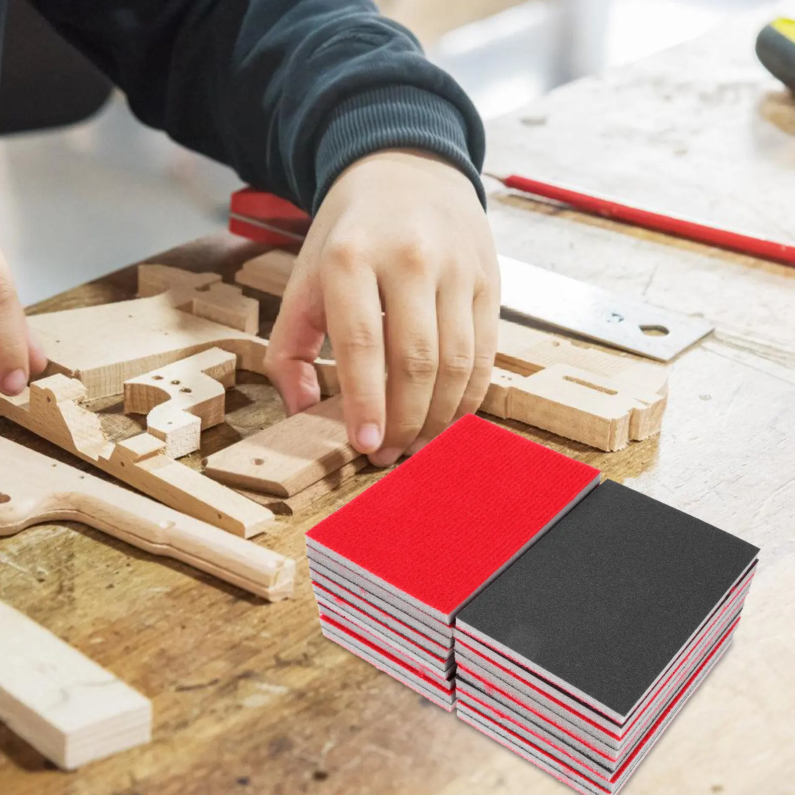 18Pcs Sponge Sanding Blocks Set Assorted Grit Sandpaper Pads for Wood Metal Plastic Drywall Auto Body Polishing Fine Sanding
18Pcs Sponge Sanding Blocks Set Assorted Grit Sandpaper Pads for Wood Metal Plastic Drywall Auto Body Polishing Fine Sanding
