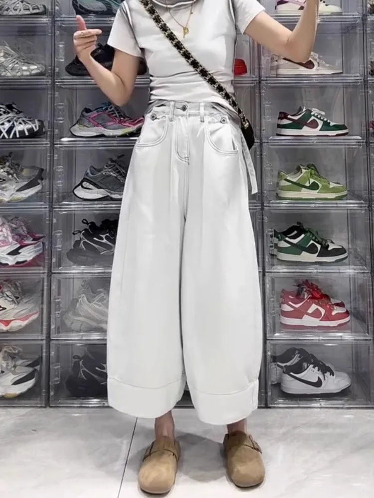 American Style High Waisted Wide Leg Ankle-Length Pants Loose Straight Leg Trousers Spring/Summer 2025 New Women's Clothing
American Style High Waisted Wide Leg Ankle-Length Pants Loose Straight Leg Trousers Spring/Summer 2025 New Women's Clothing