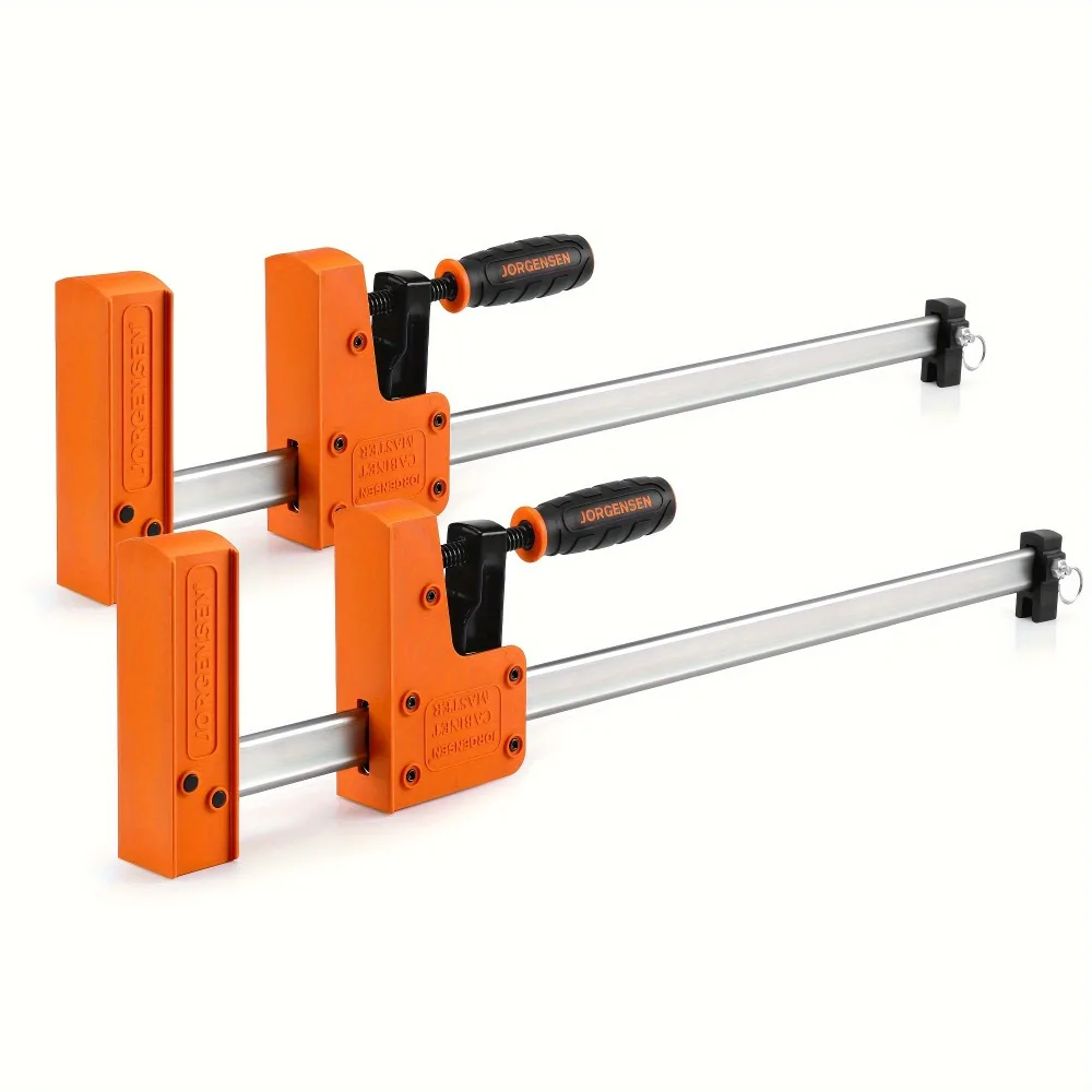 24-inch Bar Clamps, 90°Cabinet Master Parallel Jaw Bar Clamp Set - Heavy-Duty Steel Construction - 2-Pack - For Woodworking
24-inch Bar Clamps, 90°Cabinet Master Parallel Jaw Bar Clamp Set - Heavy-Duty Steel Construction - 2-Pack - For Woodworking