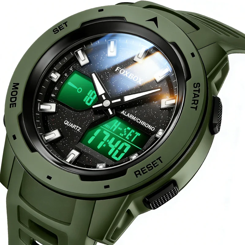 FOXBOX Fashion Luxury Men's Electronic Quartz Watch Sports Multi functional Waterproof Night Light Men's Electronic Watch+Box
FOXBOX Fashion Luxury Men's Electronic Quartz Watch Sports Multi functional Waterproof Night Light Men's Electronic Watch+Box
