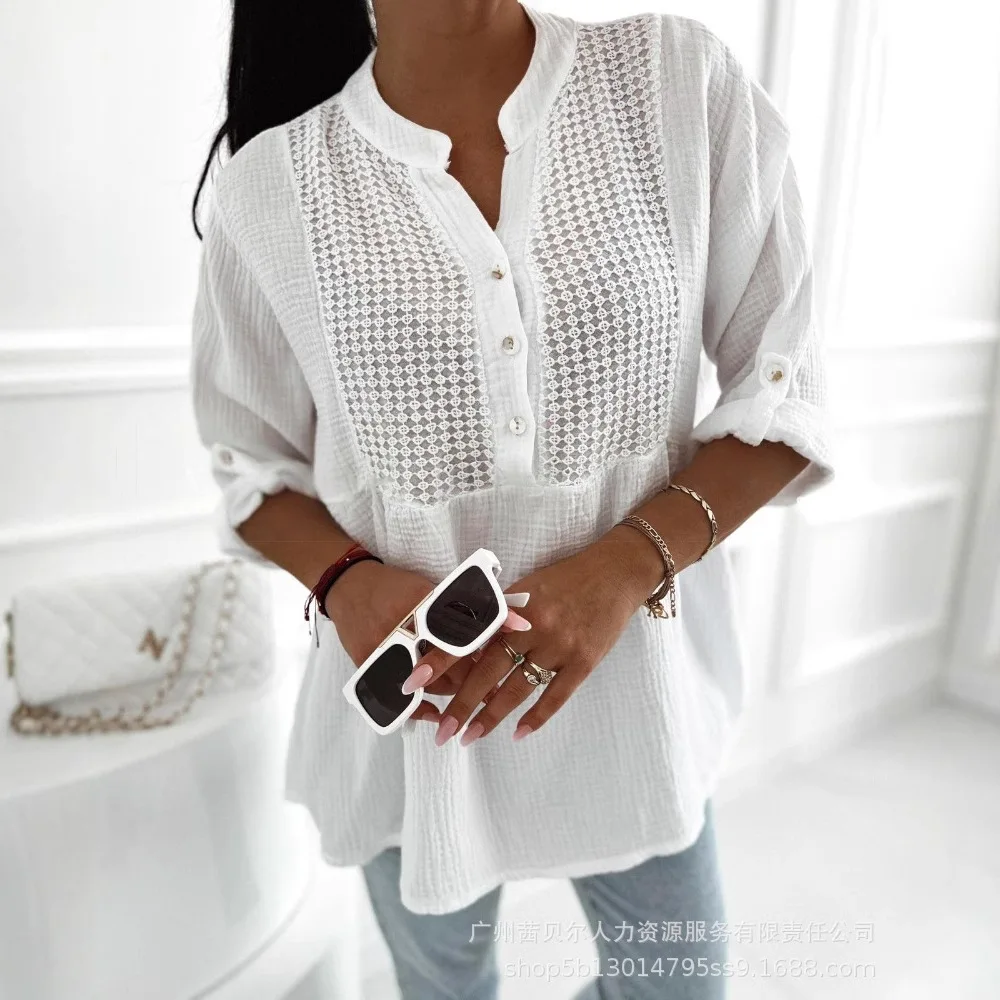 Women Spring Summer Shirt Solid Color V Neck Short Sleeves Button Casual Fashion Sexy Comfortable Regular Standard Fit Shirt Top
Women Spring Summer Shirt Solid Color V Neck Short Sleeves Button Casual Fashion Sexy Comfortable Regular Standard Fit Shirt Top