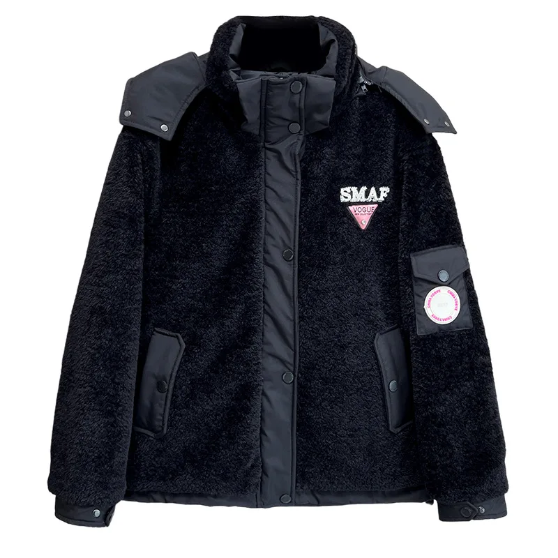 Plus Size Women Parka Winter Loose Fashion Reversible Wear Thick Warm Labeled Hooded Plush Cotton-padded Jacket 352
Plus Size Women Parka Winter Loose Fashion Reversible Wear Thick Warm Labeled Hooded Plush Cotton-padded Jacket 352