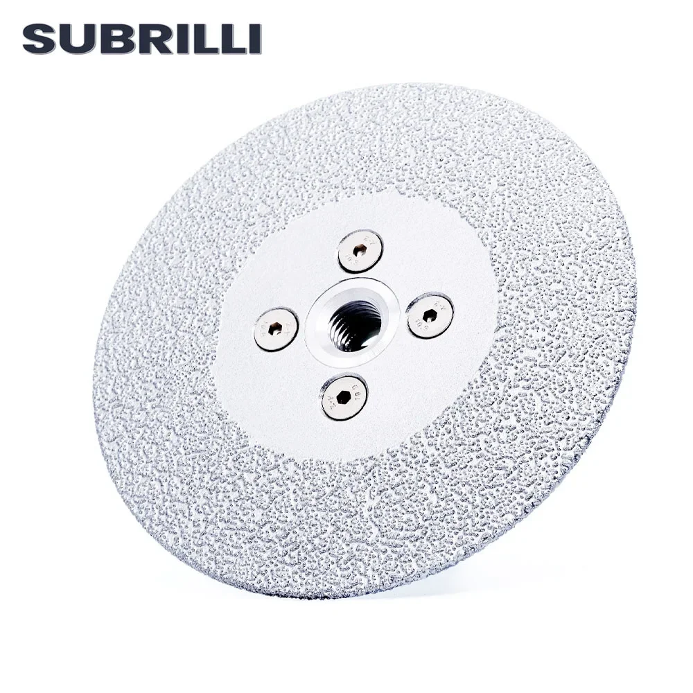 SUBRILLI Vacuum Brazed Diamond Cutting Disc Grinding Wheel 125mm 5" Double Side With Flange M14 5/8-11 Thread Multi Purpose Saw
SUBRILLI Vacuum Brazed Diamond Cutting Disc Grinding Wheel 125mm 5" Double Side With Flange M14 5/8-11 Thread Multi Purpose Saw