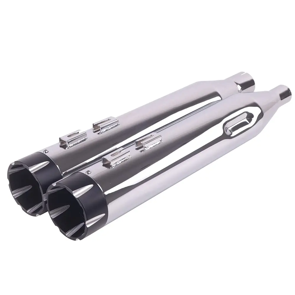 Chrome 4.5 Inch Slip-On Exhaust Mufflers With 25CB Tips For Harley Touring Models 2017 And Later
Chrome 4.5 Inch Slip-On Exhaust Mufflers With 25CB Tips For Harley Touring Models 2017 And Later