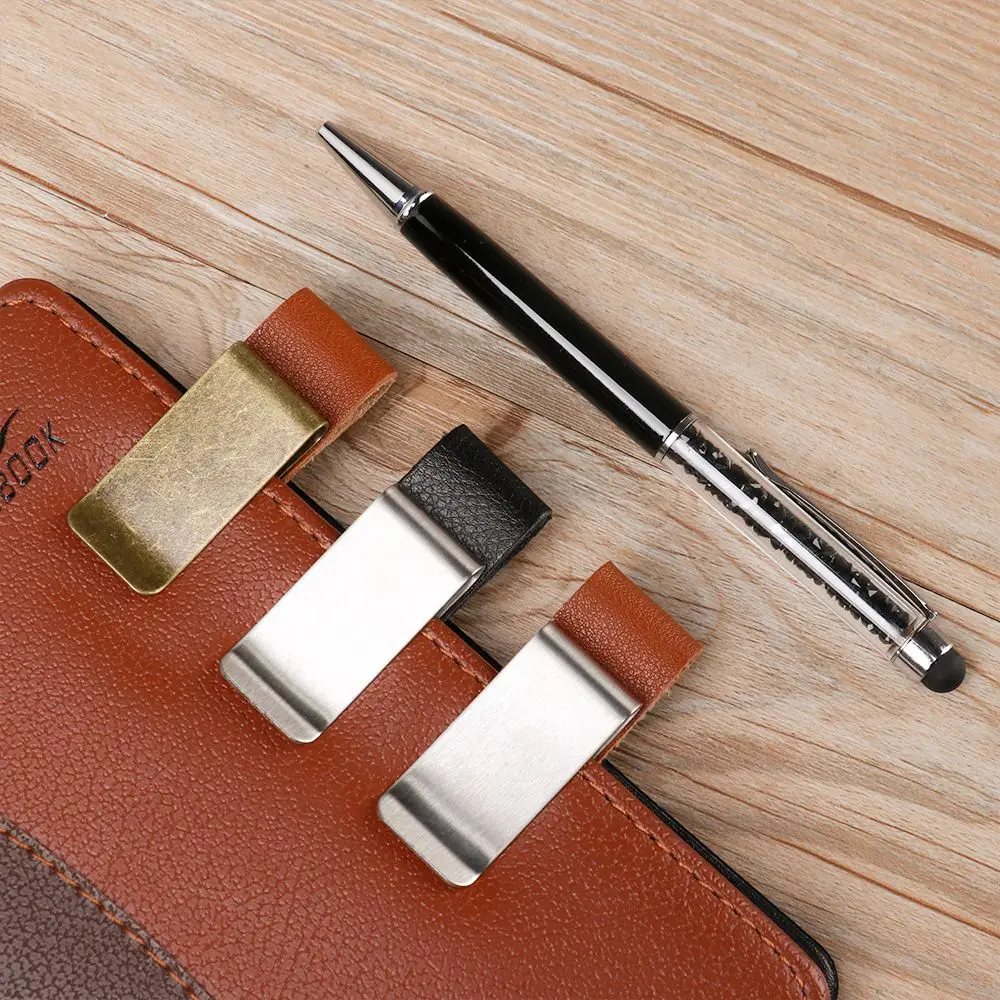 Useful Metal Portable Brass Pen Folder Handmade Leather Stainless Steel Clips Notebook Holder
Useful Metal Portable Brass Pen Folder Handmade Leather Stainless Steel Clips Notebook Holder