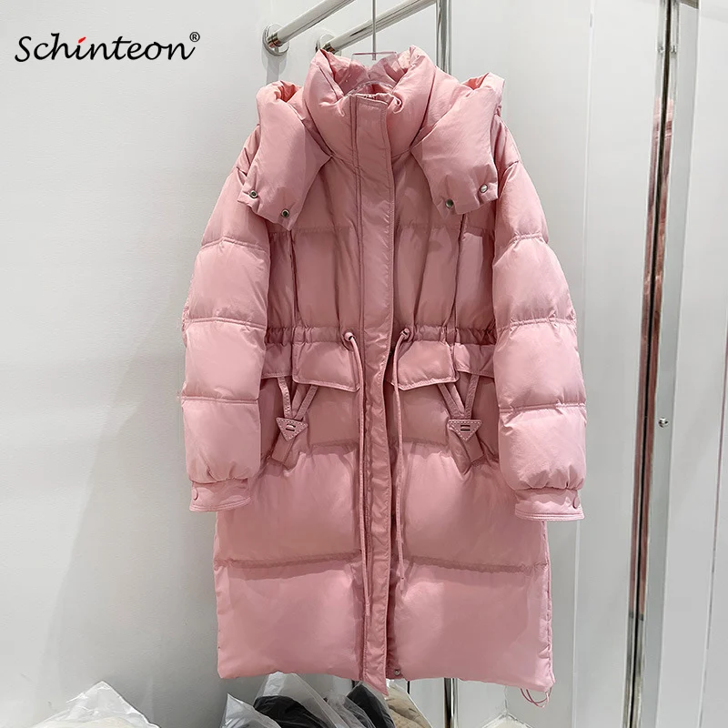 Schinteon Women White Duck Down Long Jacket Autumn Winter Casual Over Size Outwear Drawstring with Hood Korean Style Coat 2024
Schinteon Women White Duck Down Long Jacket Autumn Winter Casual Over Size Outwear Drawstring with Hood Korean Style Coat 2024