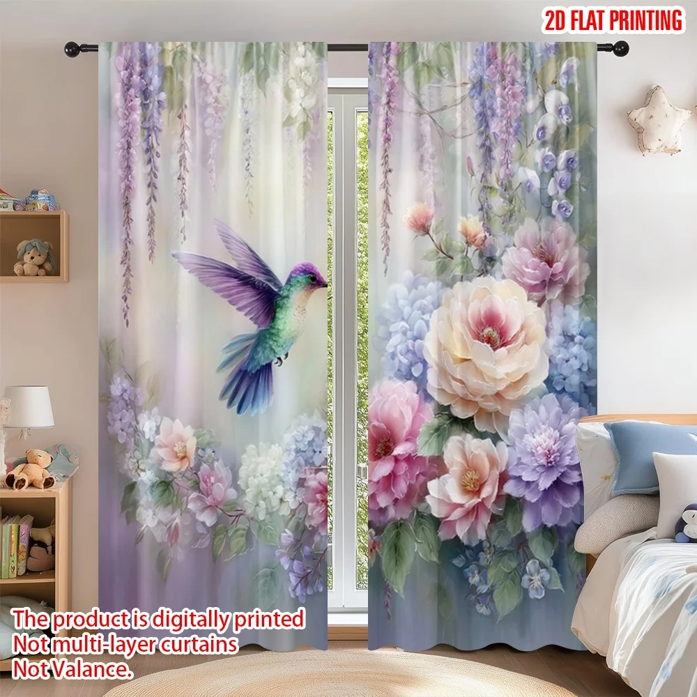 2D flat printing 2pcs Curtain Curtain Spring Hummingbird and Flowers(1) Digital Printed Polyester Drapes Family Party Decoration
2D flat printing 2pcs Curtain Curtain Spring Hummingbird and Flowers(1) Digital Printed Polyester Drapes Family Party Decoration