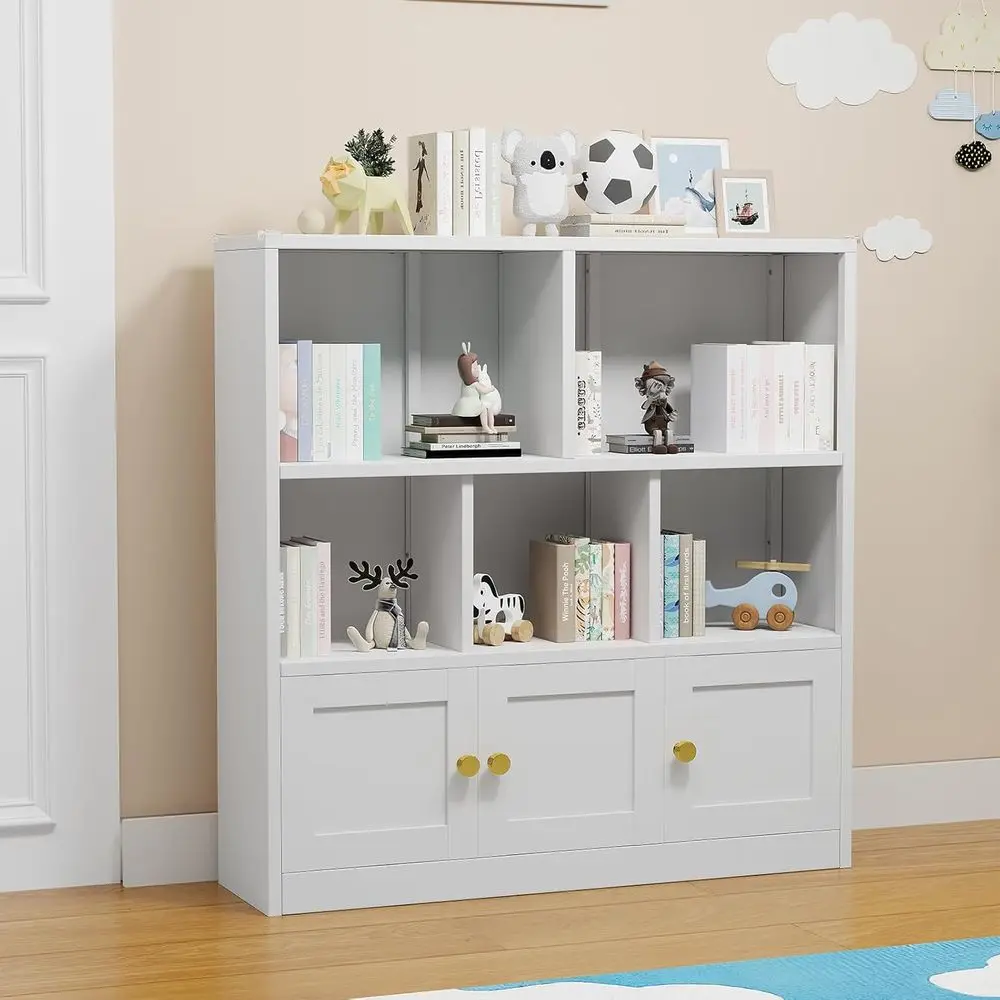 Multi-Functional Metal Bookshelf with 3 Cabinets & 5 Shelves for Bedroom, Playroom, and Storage
Multi-Functional Metal Bookshelf with 3 Cabinets & 5 Shelves for Bedroom, Playroom, and Storage