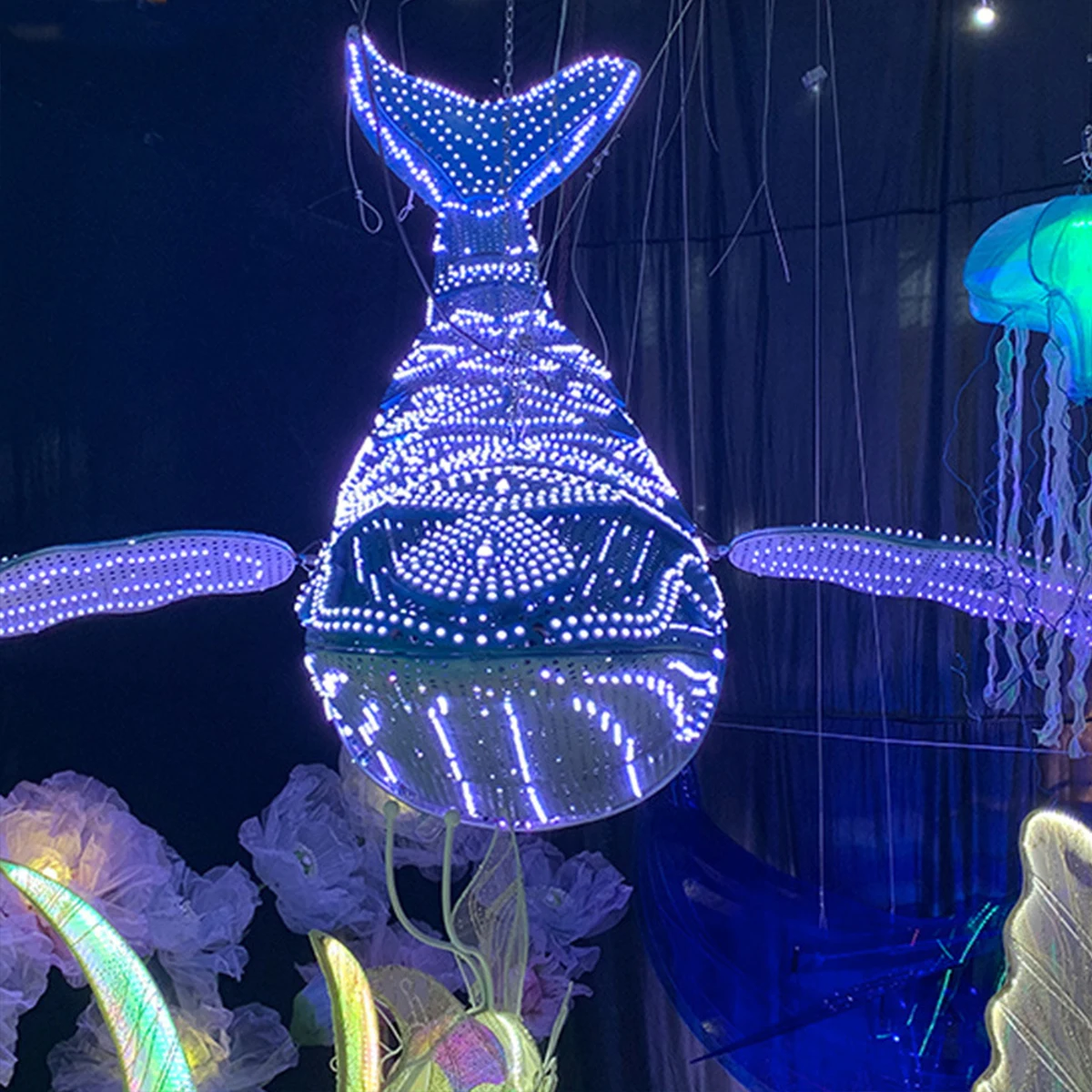 Customized Iron Luxury Luminous Whale Swimming Simulation Wedding Background Decoration
Customized Iron Luxury Luminous Whale Swimming Simulation Wedding Background Decoration