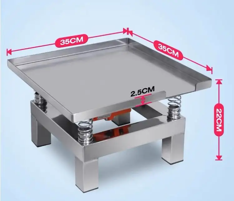 Stainless steel vibration platform, small concrete, cement mortar test block vibration platform, chocolate eliminating bubbles
Stainless steel vibration platform, small concrete, cement mortar test block vibration platform, chocolate eliminating bubbles